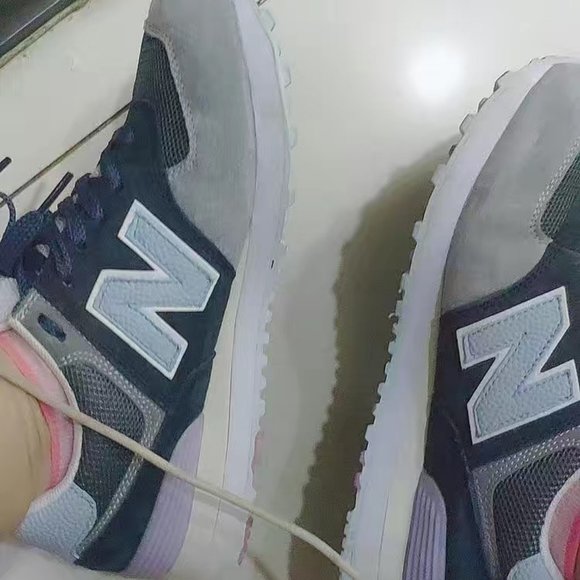 nb574 retro running shoes men\'s and women\'s shoes gray blue